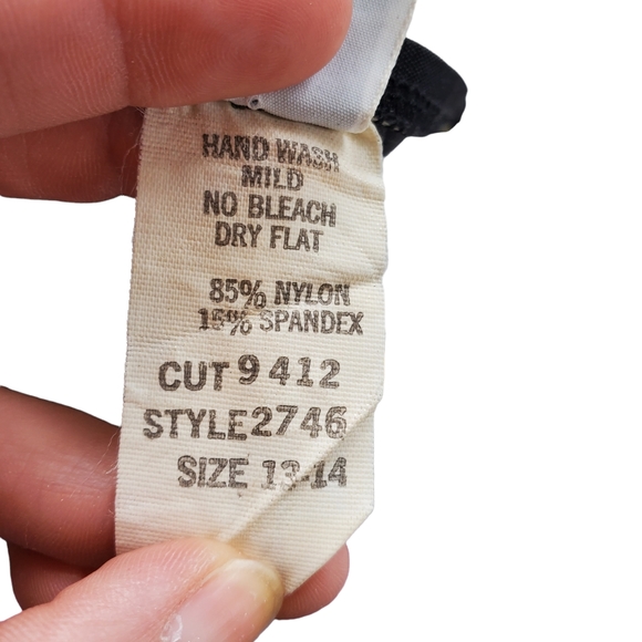 Vintage Sassafras black neon floral one piece swimsuit wrap open back medium - Picture 7 of 7